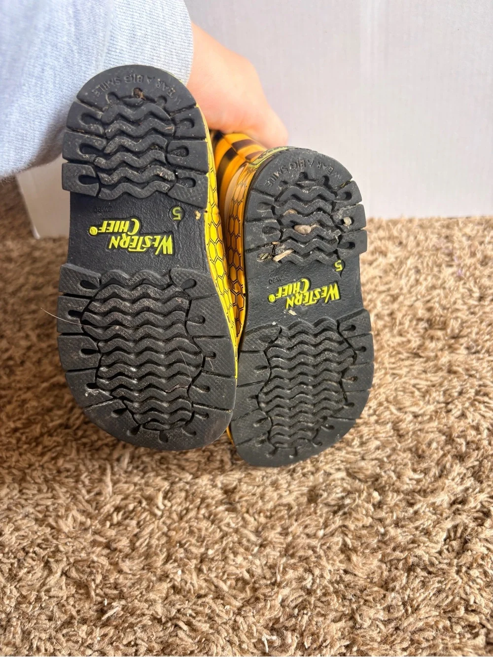 Western Chief Yellow Bee Stripe Kids Rain Boots